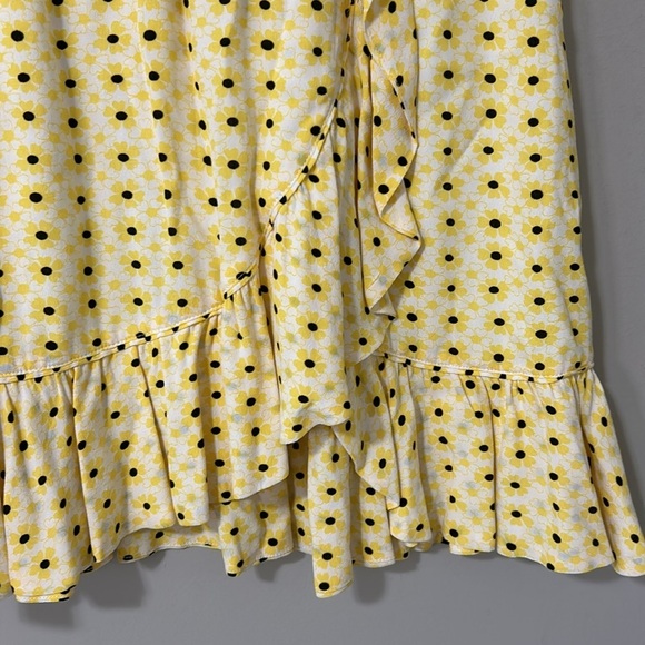 GANNI Daisy Maize Crepe Skirt Yellow Floral Ruffle Trim Size 36 US Sz 4 - Picture 7 of 15